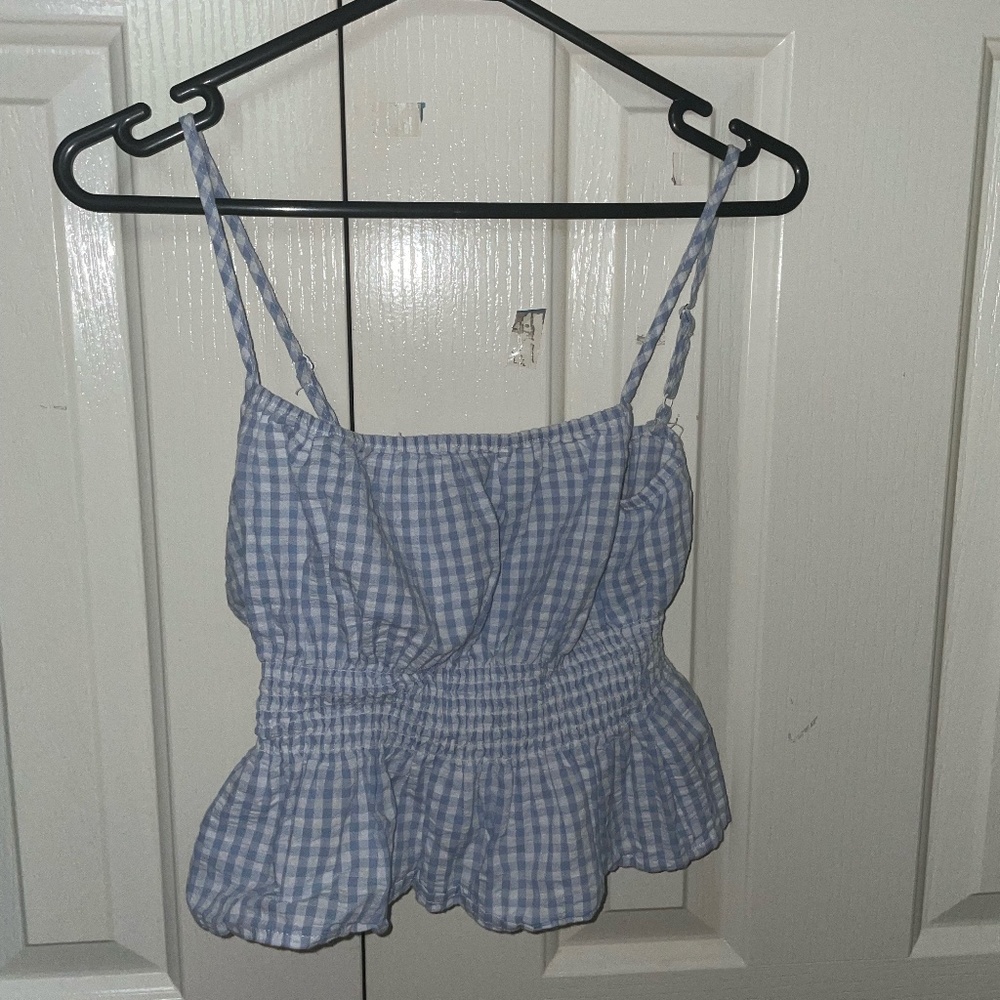 Blue and White Cotton On Crop Top